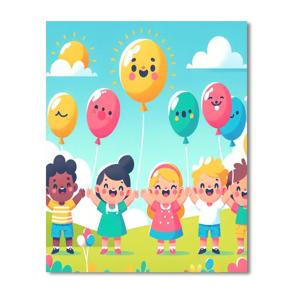 Rainbow Balloon Adventure Paint By Numbers