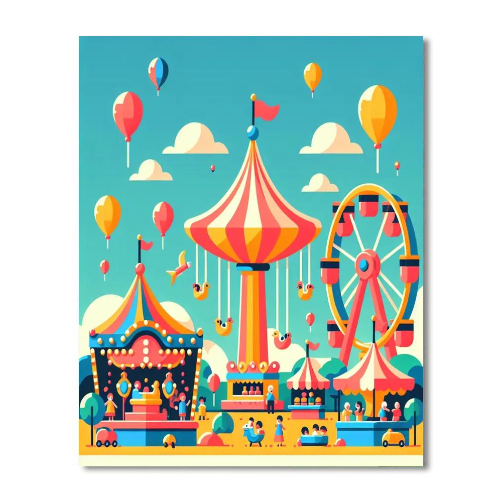 Super Fun Carnival Paint By Numbers Art