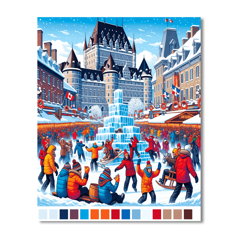 Quebec Winter Carnival - Quebec City DIY Paint By Numbers