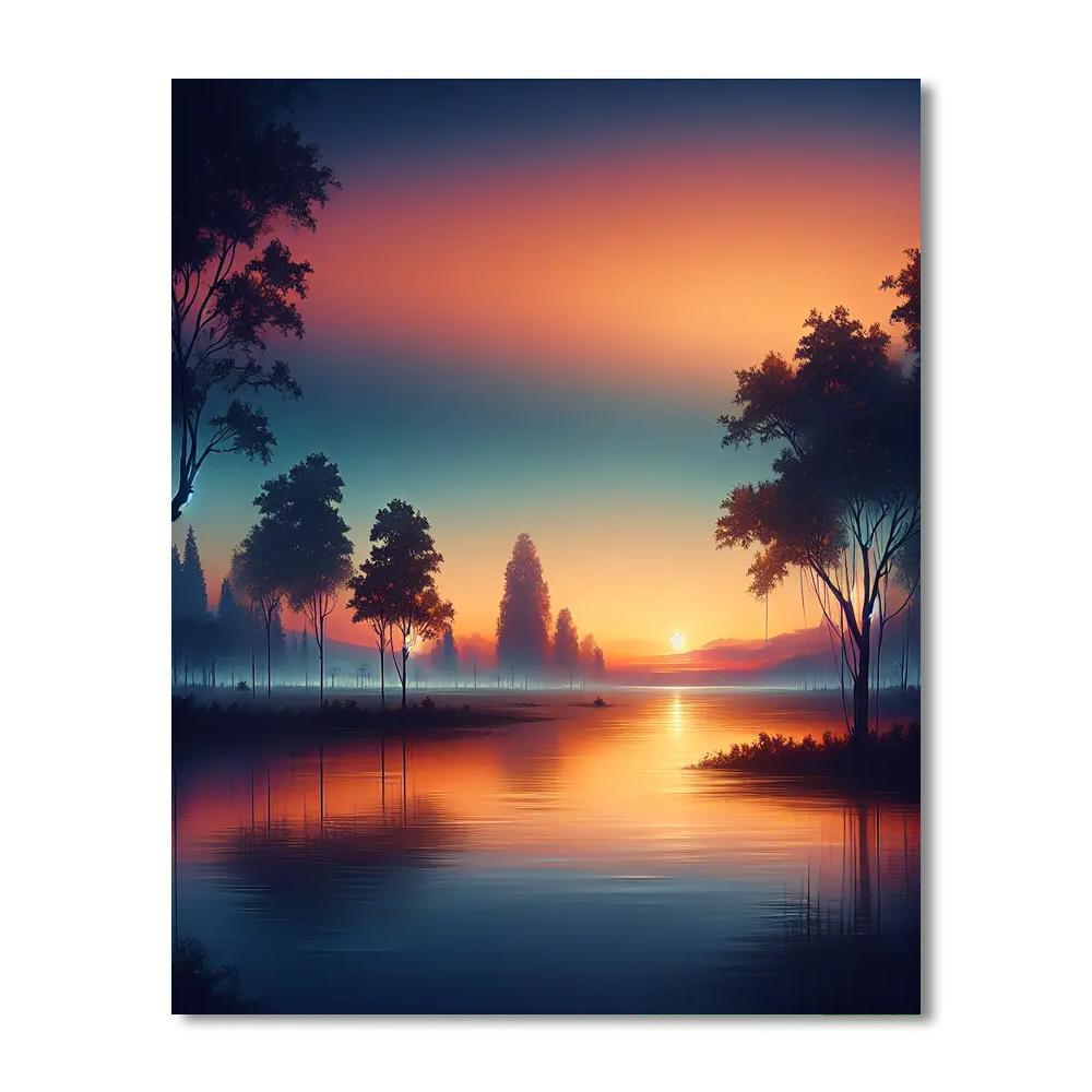 Blissful Sunset Retreat Paint By Numbers Art