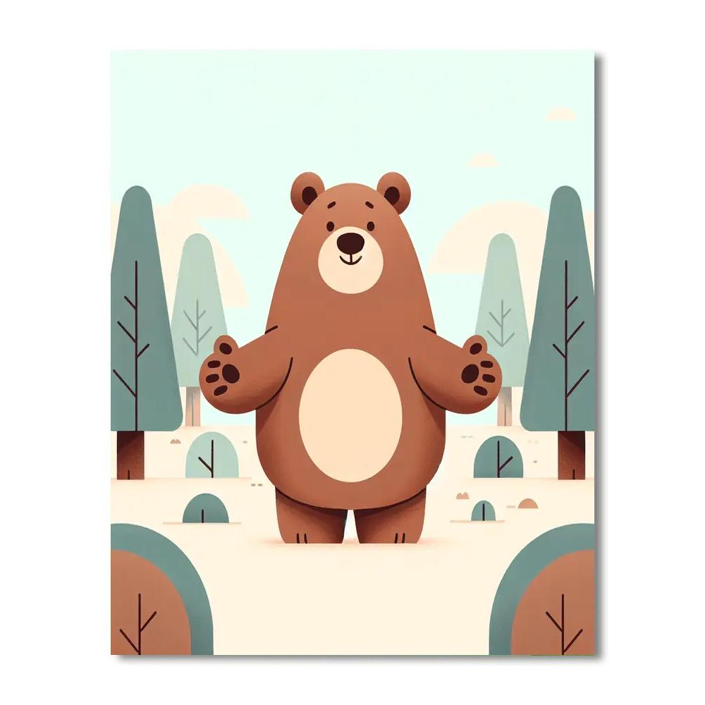 Forest Bear's Big Hug Paint By Numbers
