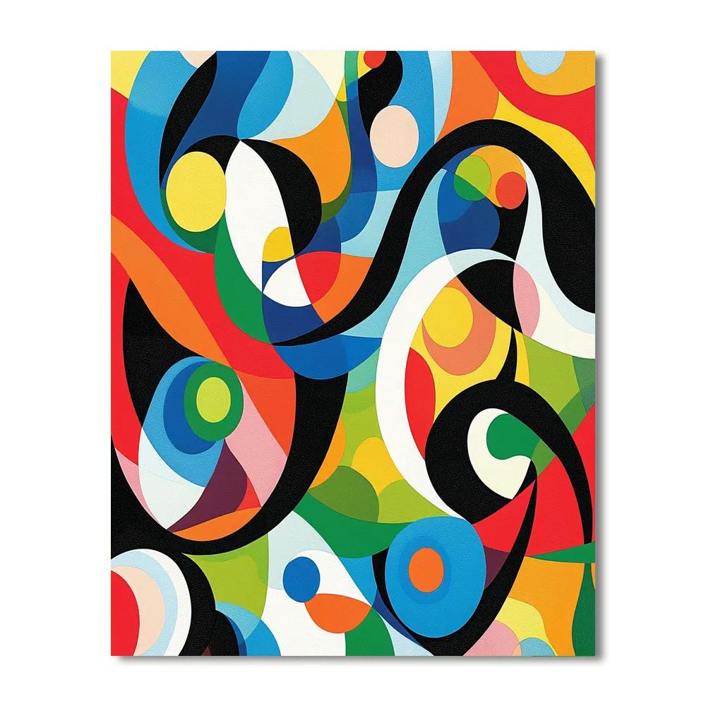Joan Miró Inspired Joyful Whirlwind  Paint By Color