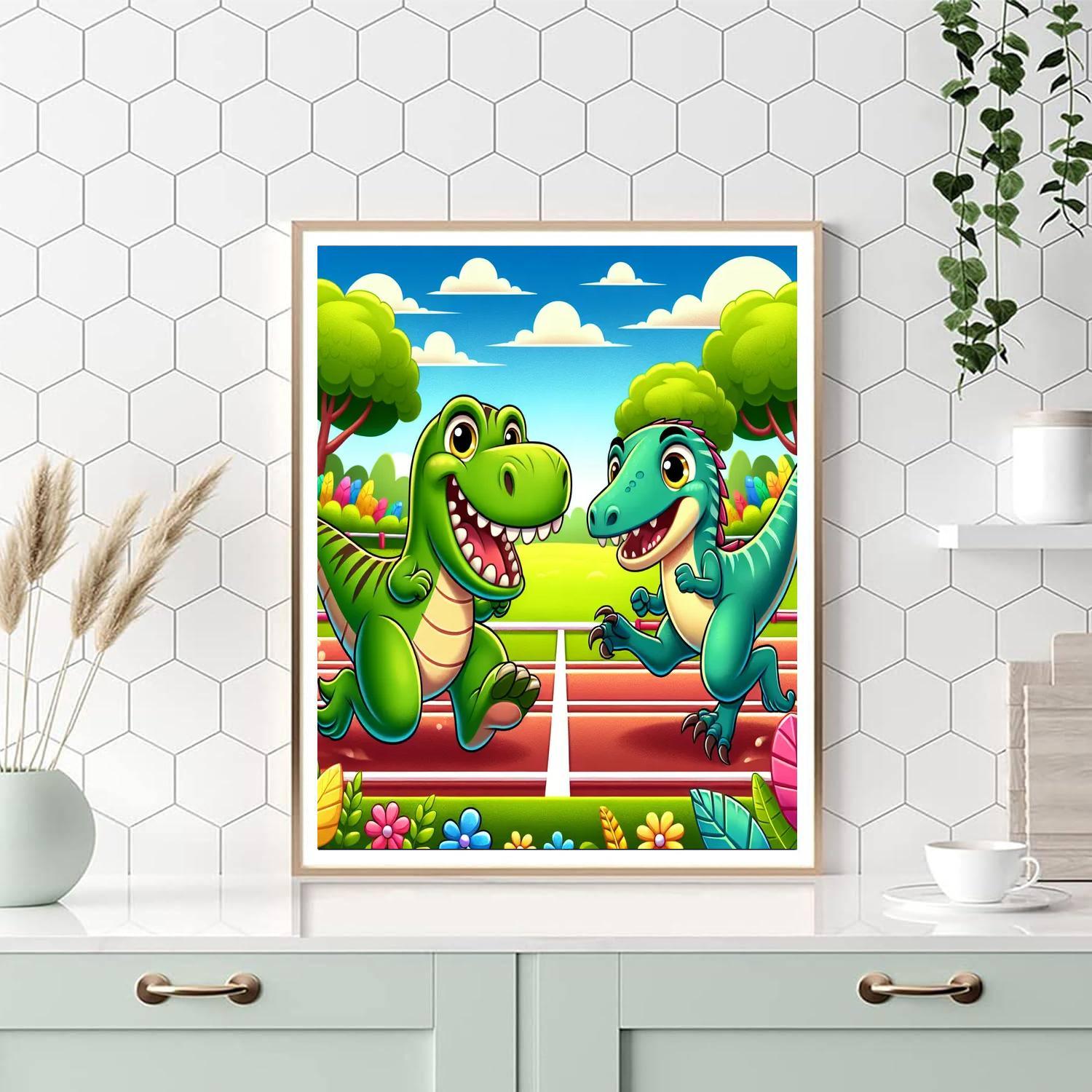 Exciting Racing Dinosaurs Paint By Numbers Kits