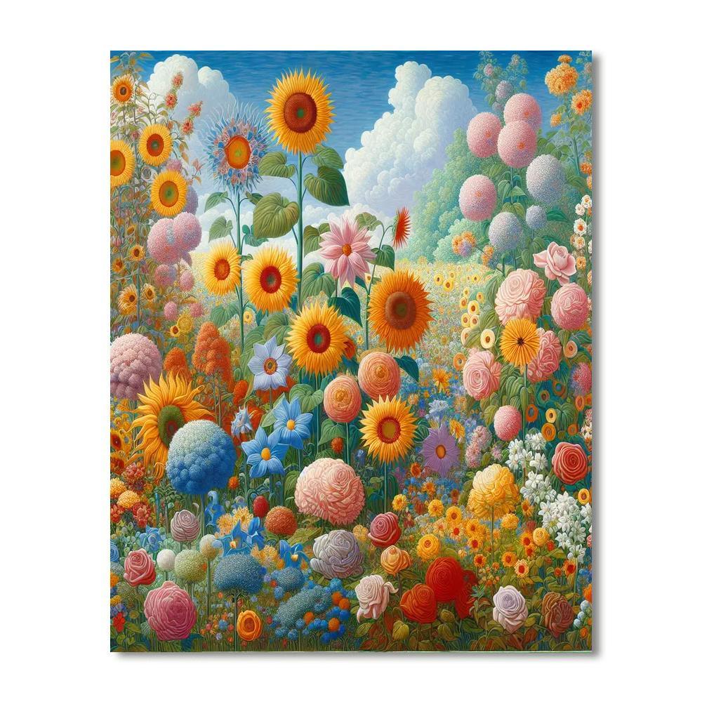 Charming Floral Fantasia Paint By Color