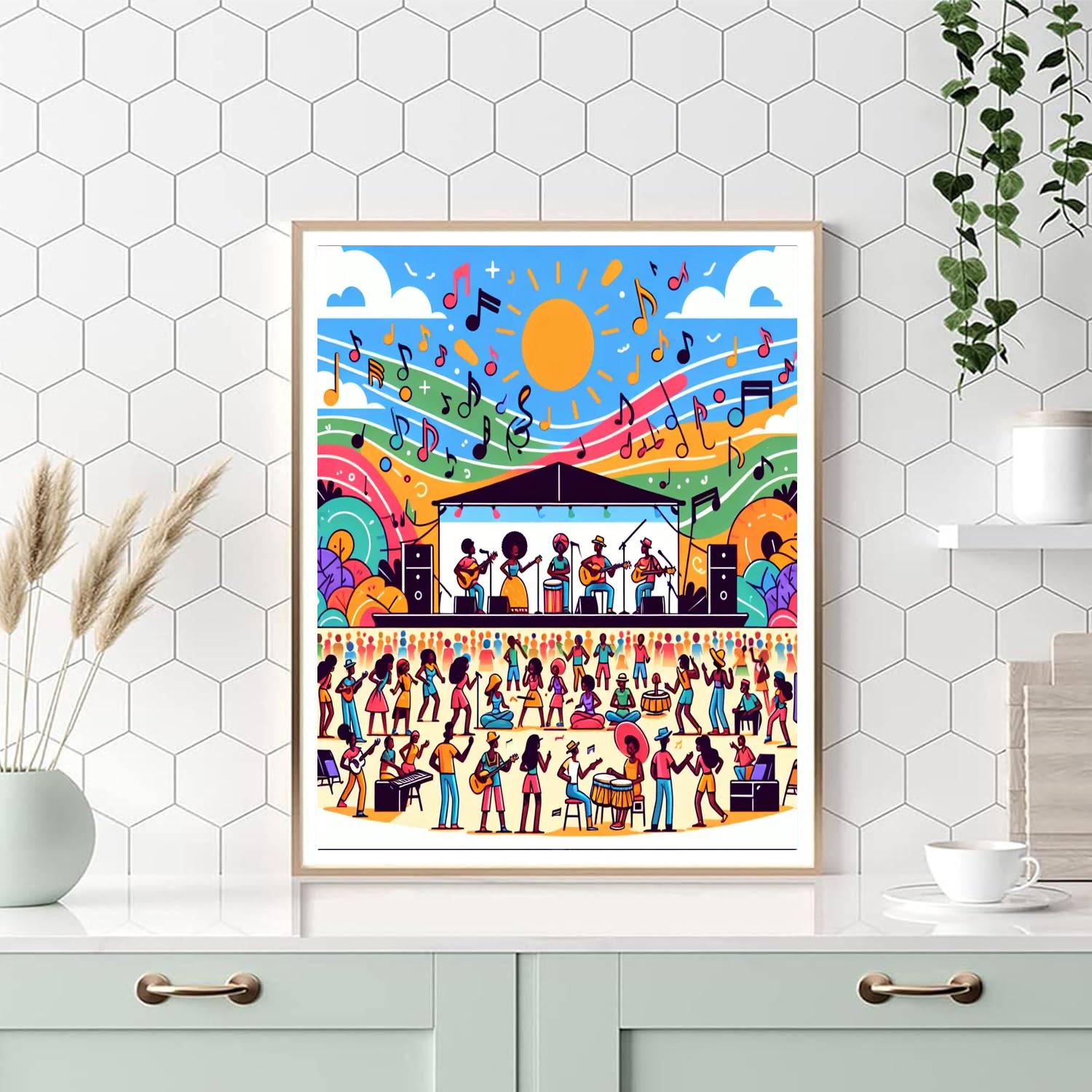 Groovy Musical Festival Paint By Numbers