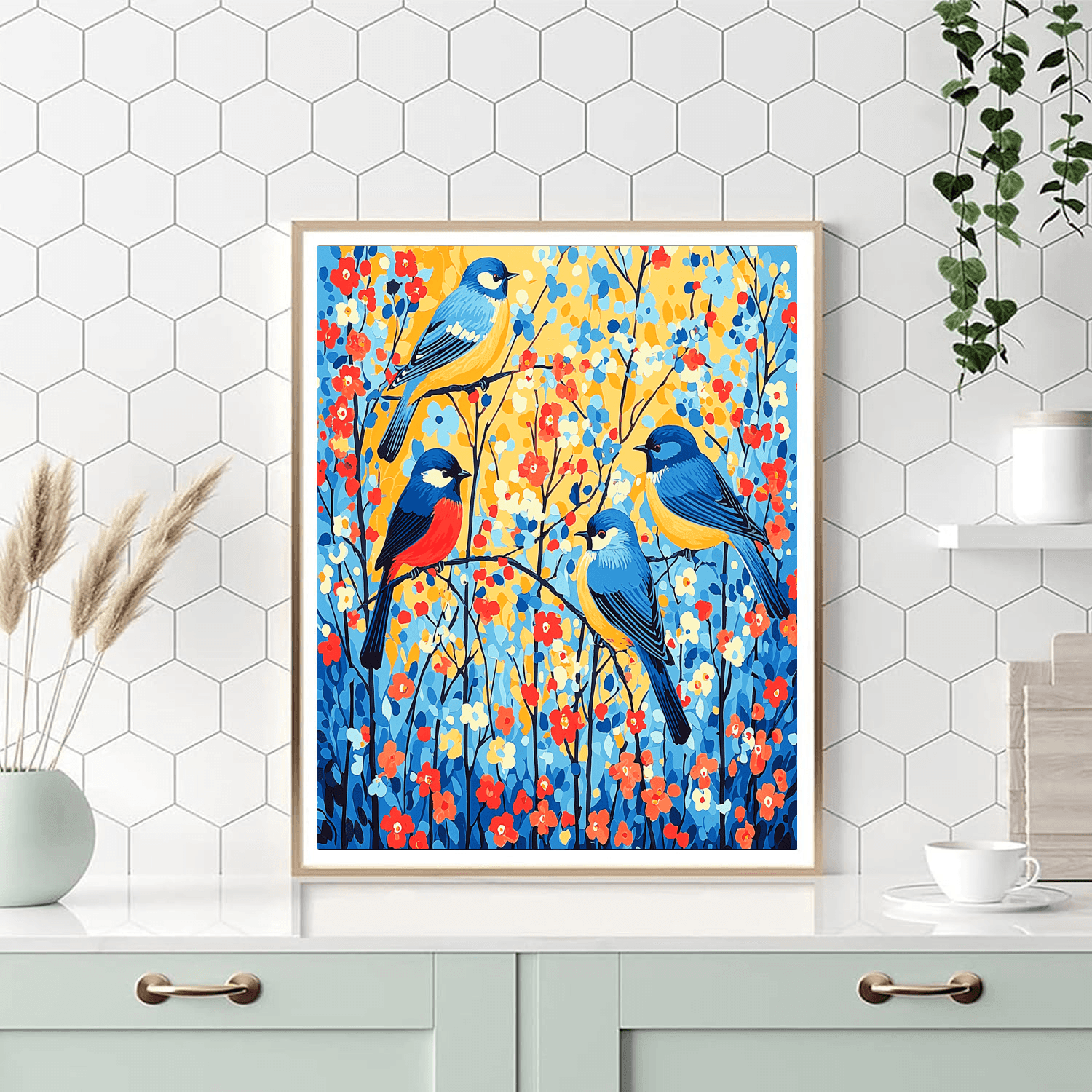 Charley Harper Inspired Joyful Birdsong  Paint By Number