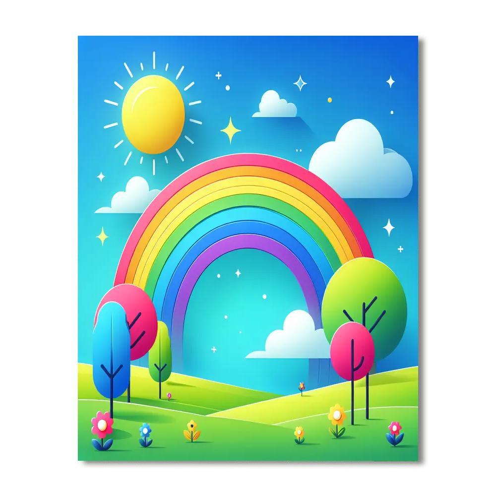 Whimsical Rainbows Numbered Painting Kits