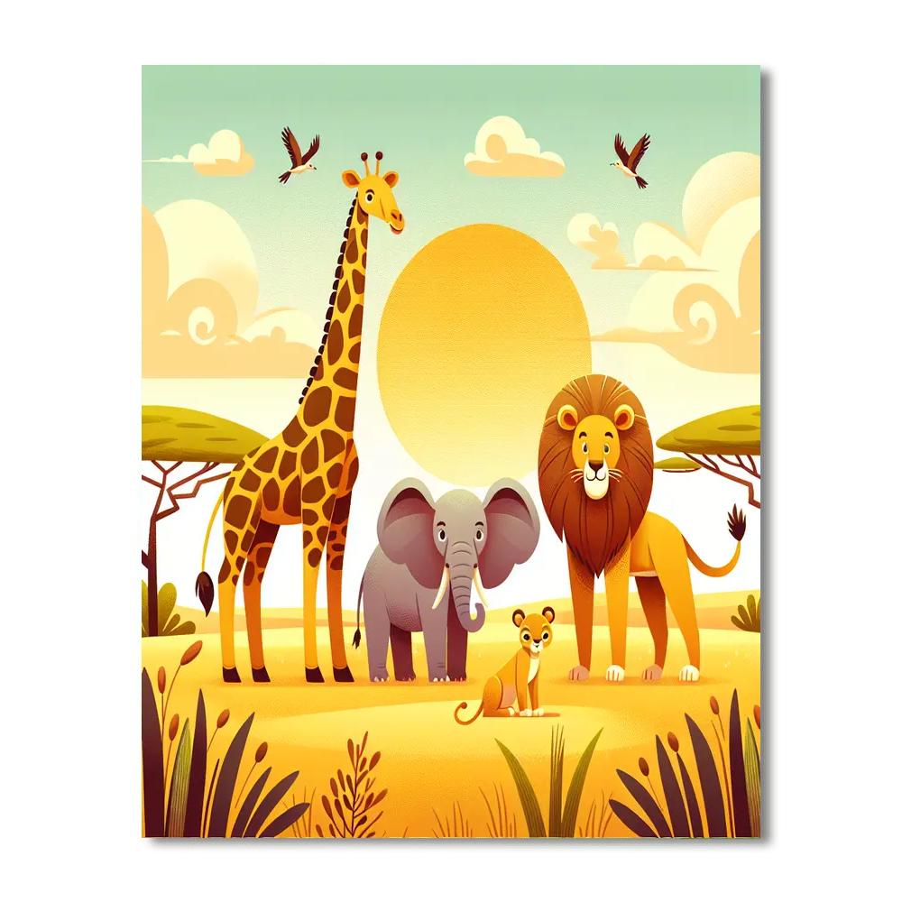 Amazing African Safari Paint By Numbers Art