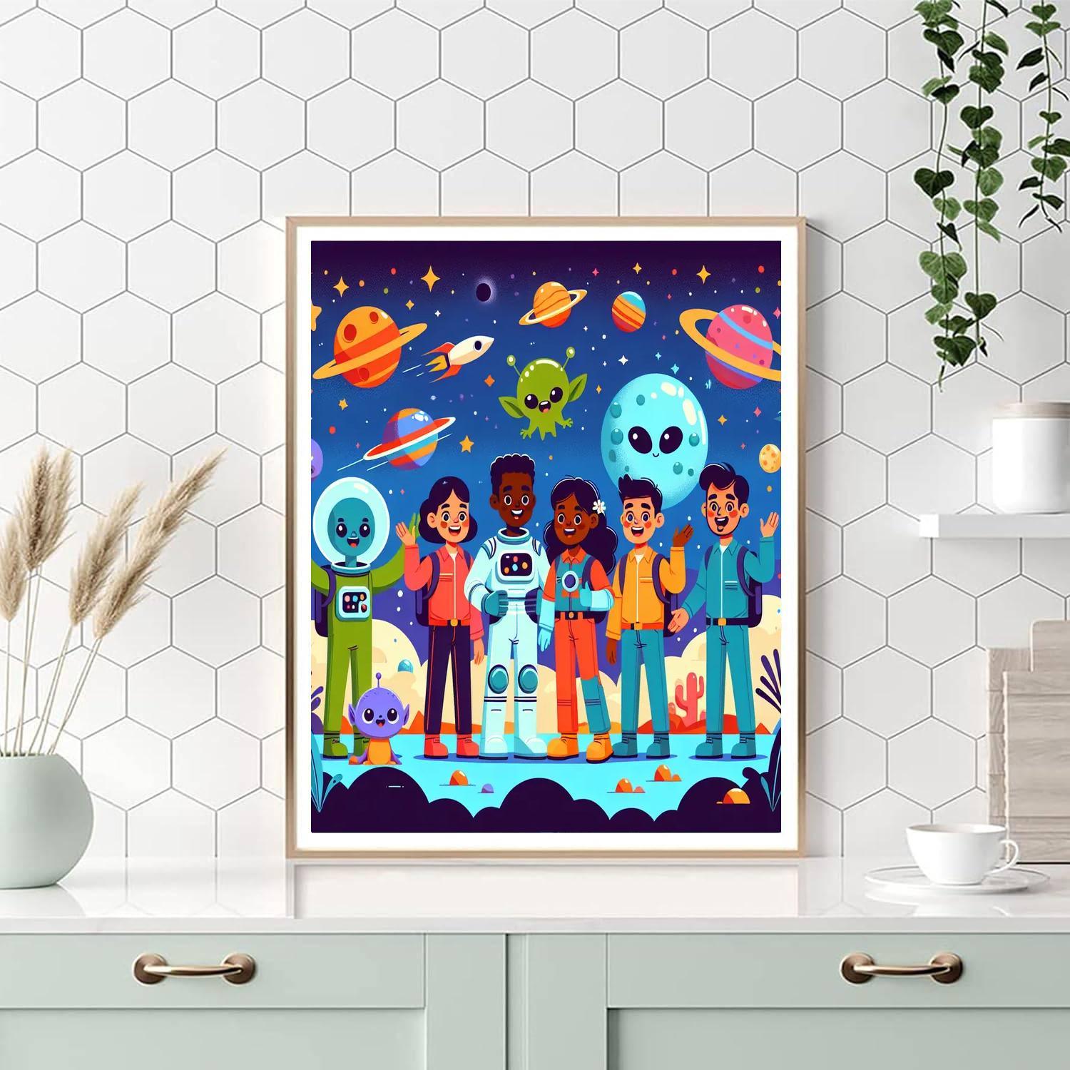 Funky Space Explorers Paint By Numbers