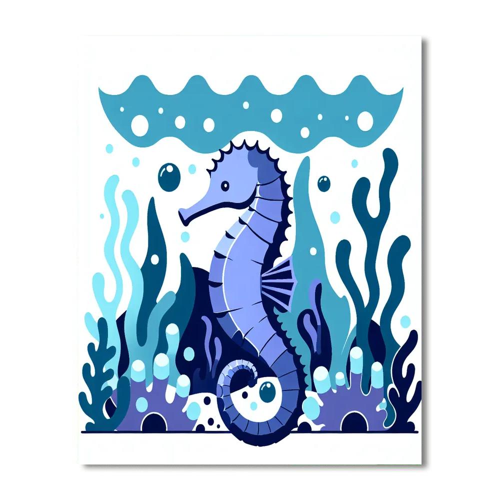 Sleek Seahorse Paint By Numbers Art