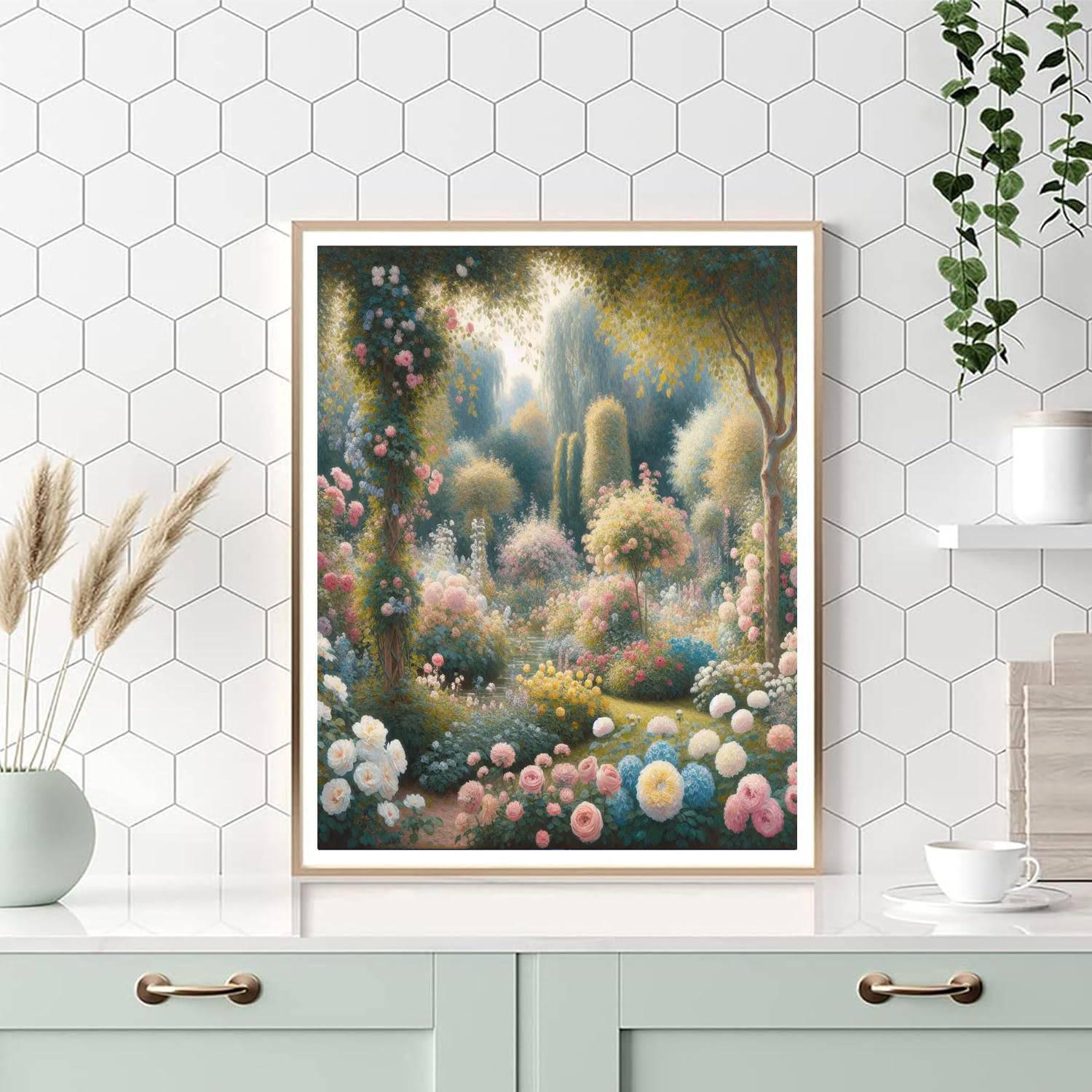 Vintage Garden Elegance Painting Number Kit