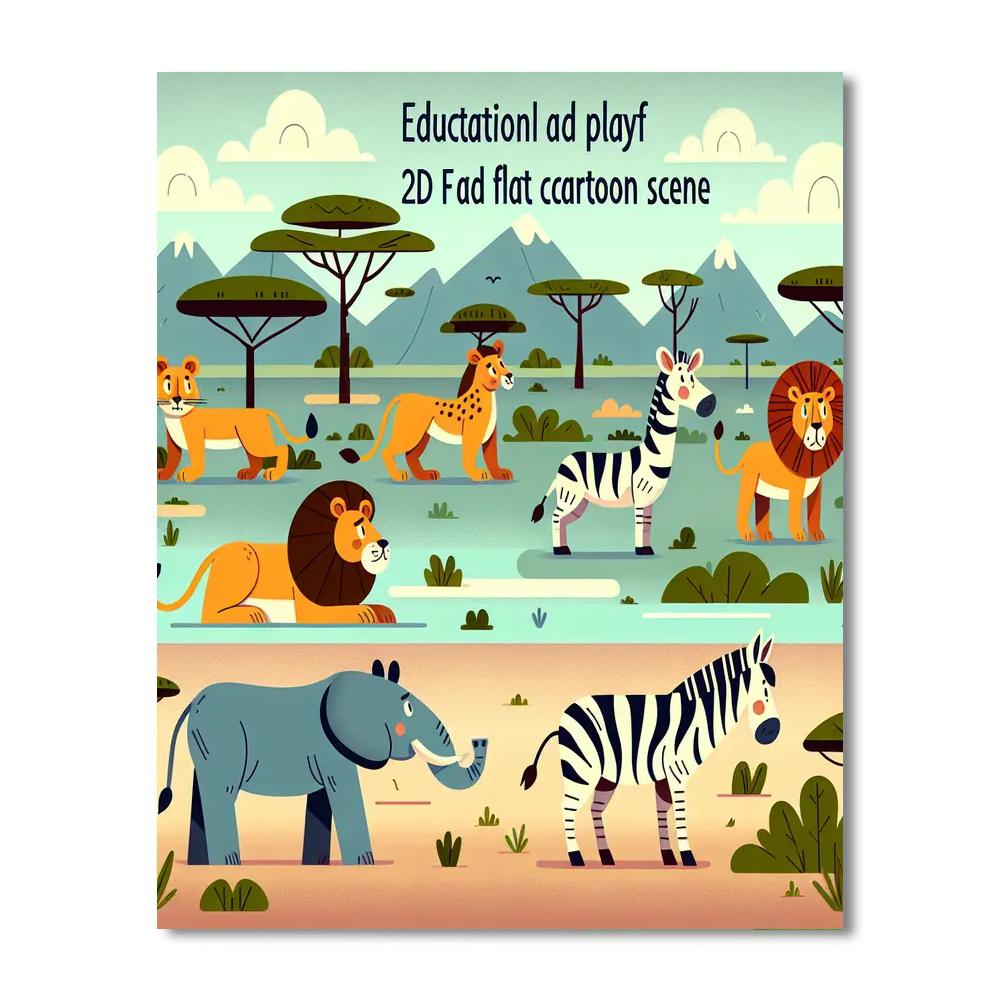 Safari Wildlife Exploration Painting Number Kit
