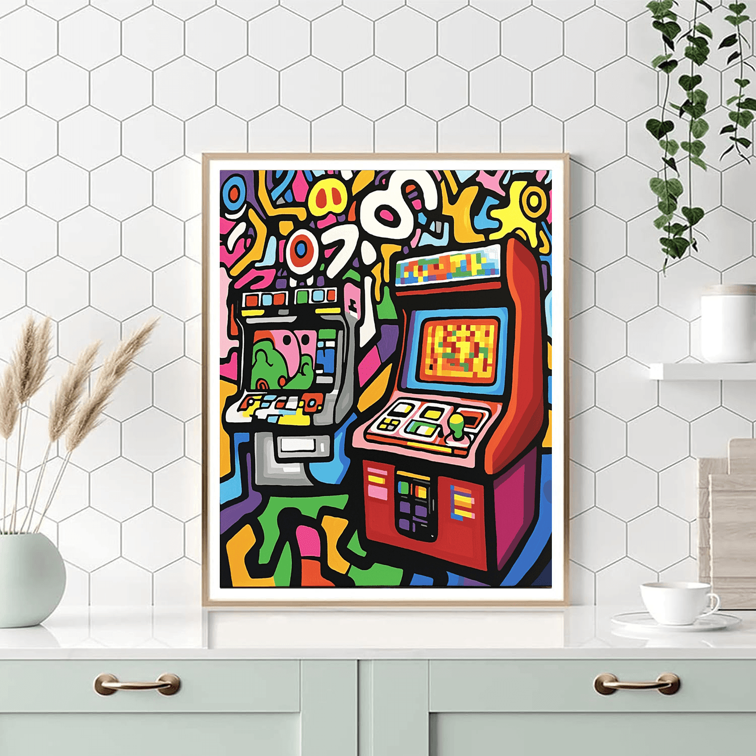 Keith Haring Inspired Retro Arcade Dream  Paint By Numbers Kits