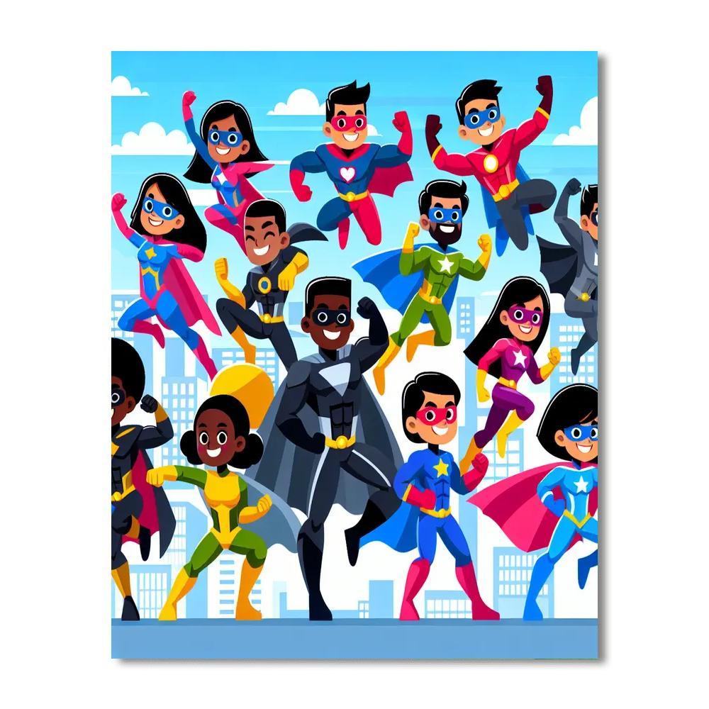 Adventure With Superheroes Paint By Color