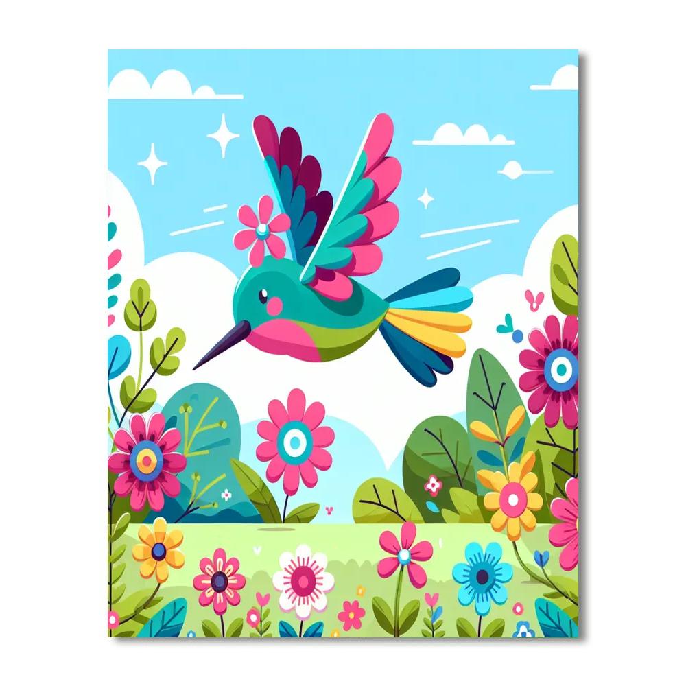Happy Hummingbird's Garden Party Paint By Numbers Kits