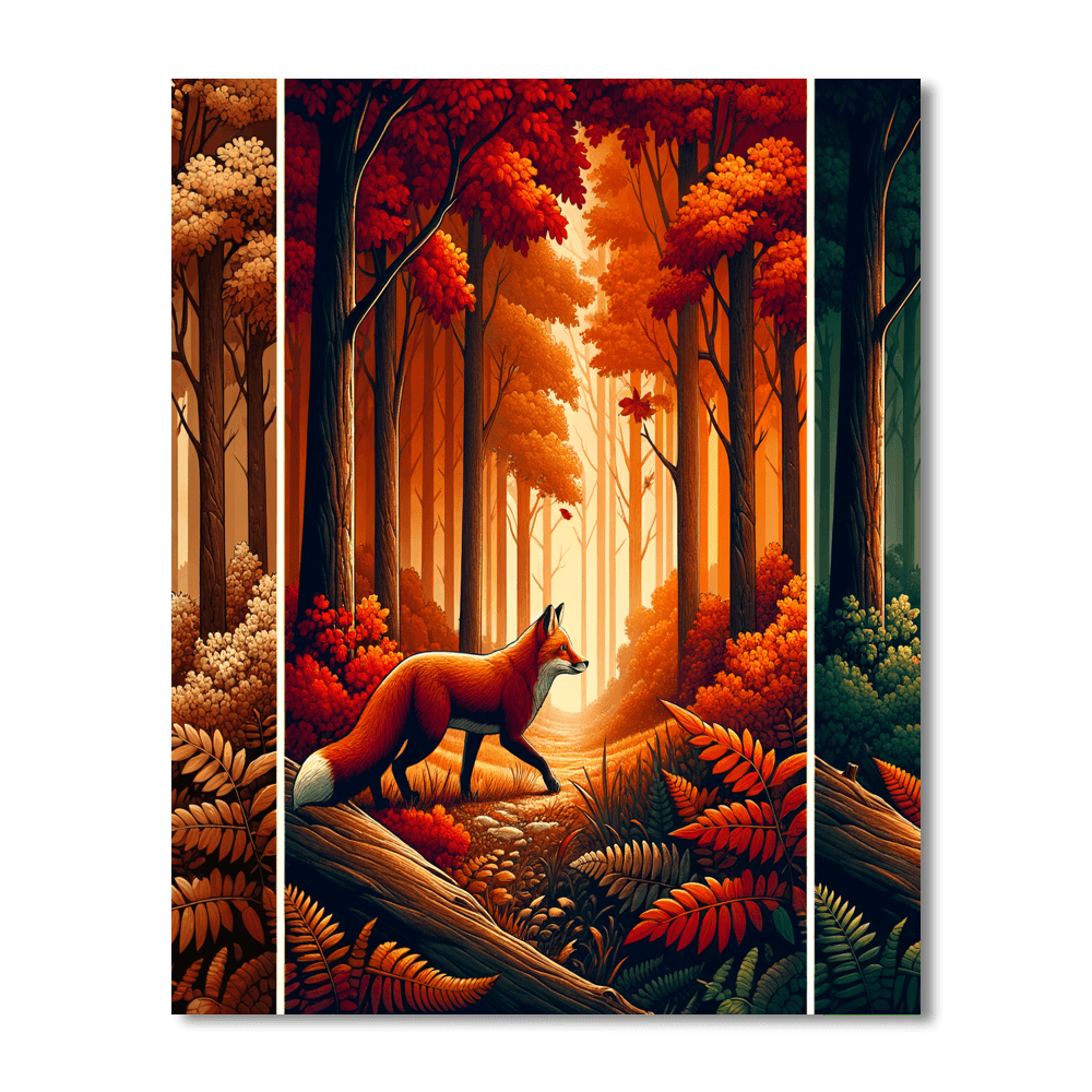 Fox In The Woods DIY Paint By Numbers
