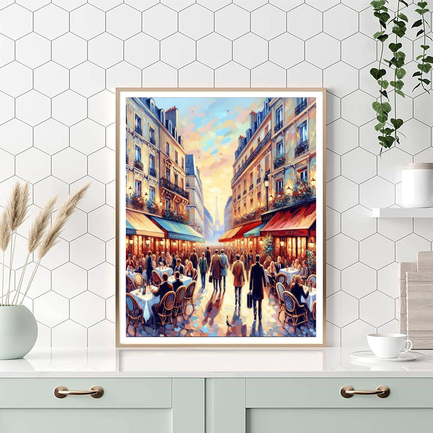 Parisian Street Cafe Charm DIY Paint By Numbers