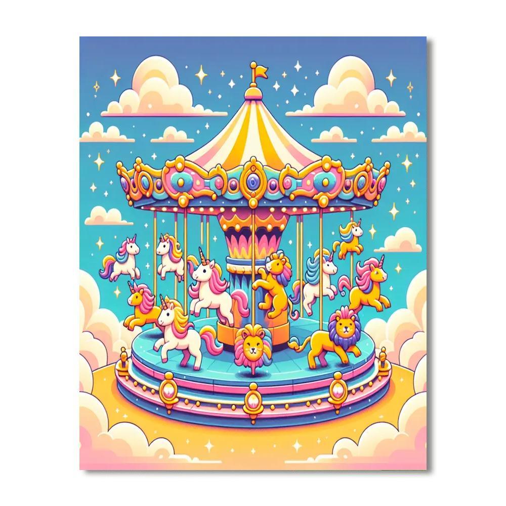 Magical Carousel Rides Paint By Numbers Art