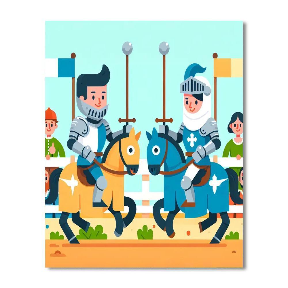 Brave Knights' Tournament Paint By Numbers Kits