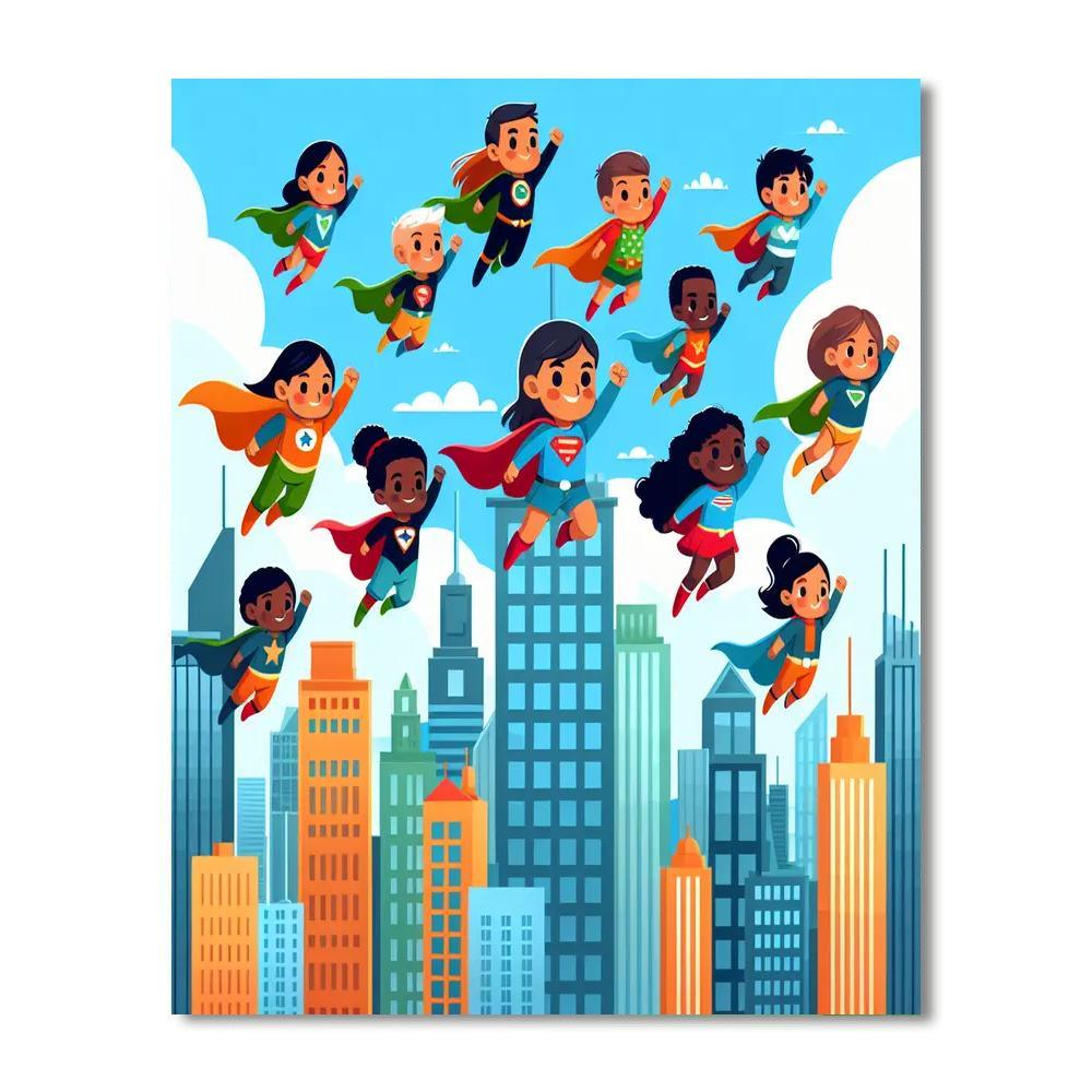 Superhero City Challenge Paint By Numbers