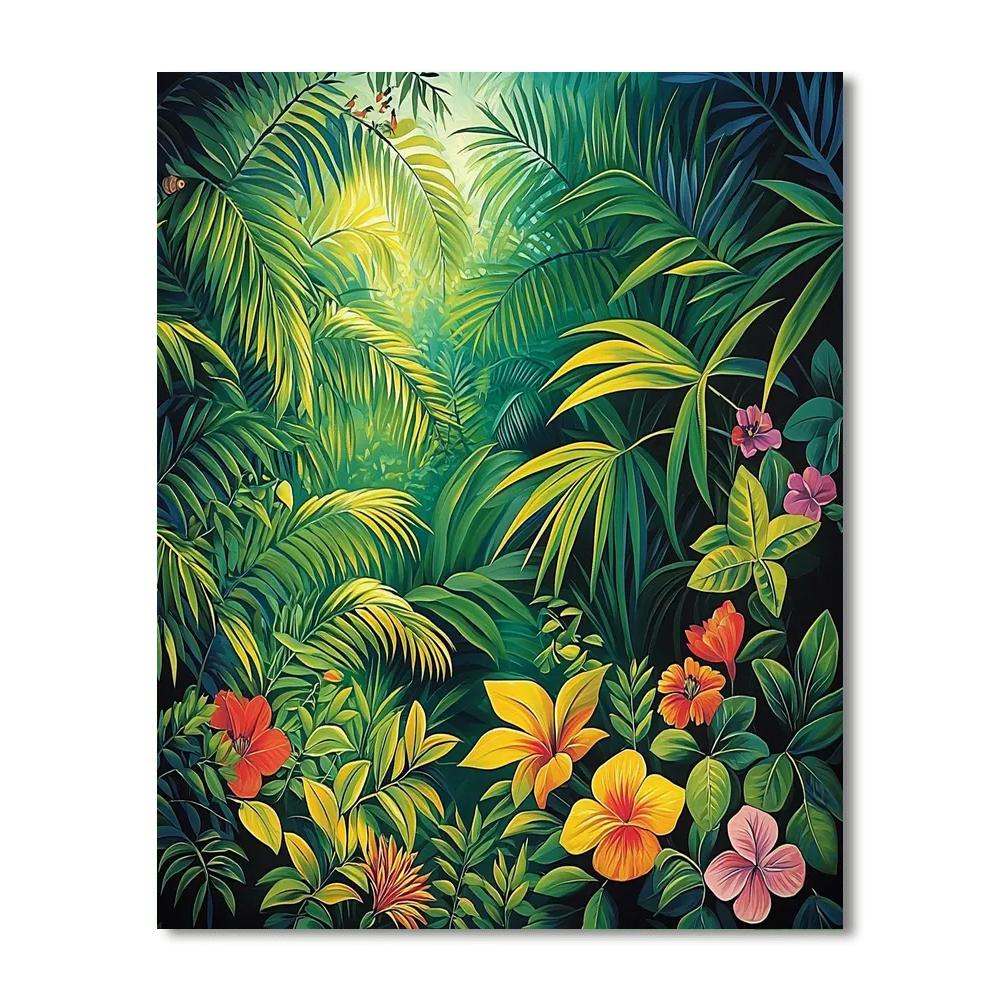 Henri Rousseau Inspired Lush Jungle Symphony  Paint By Numbers