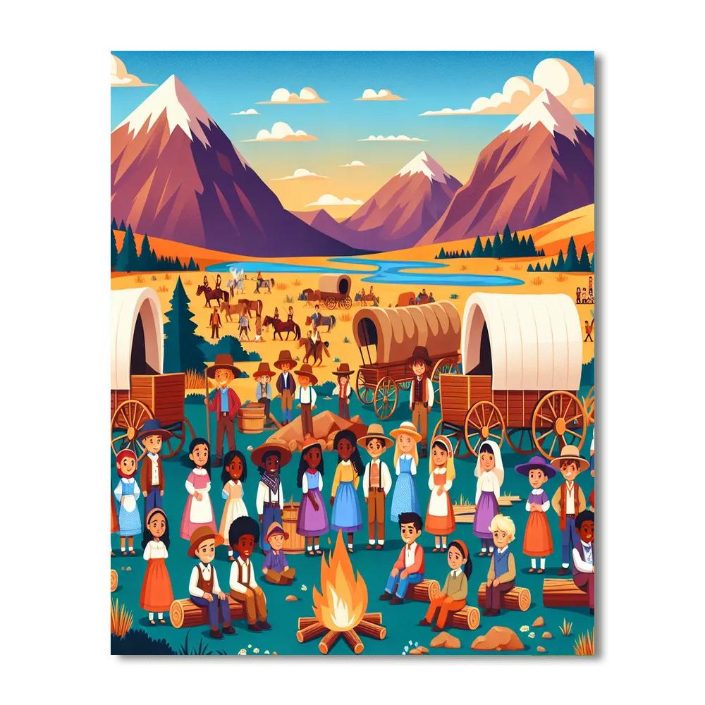 Wild West Pioneer Camp Paint By Number