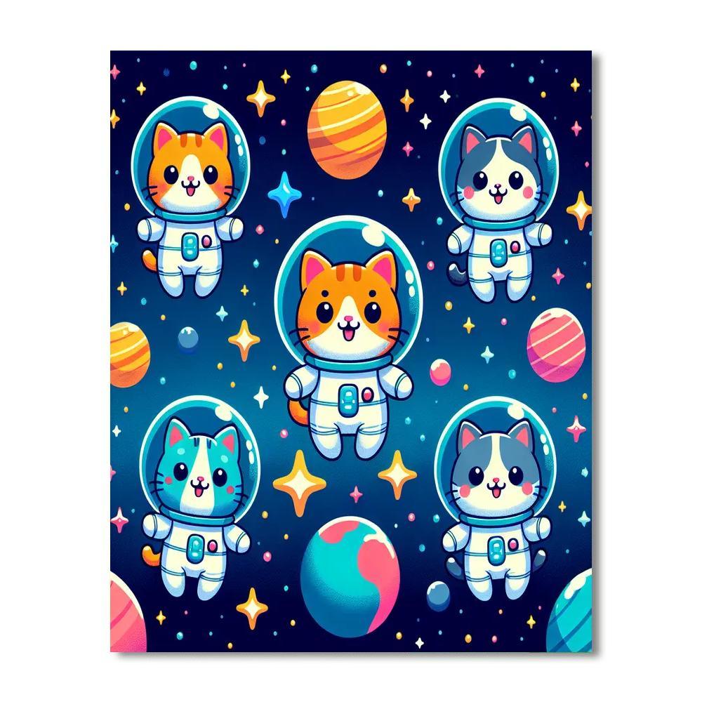 Cosmic Cat Adventures Paint By Color
