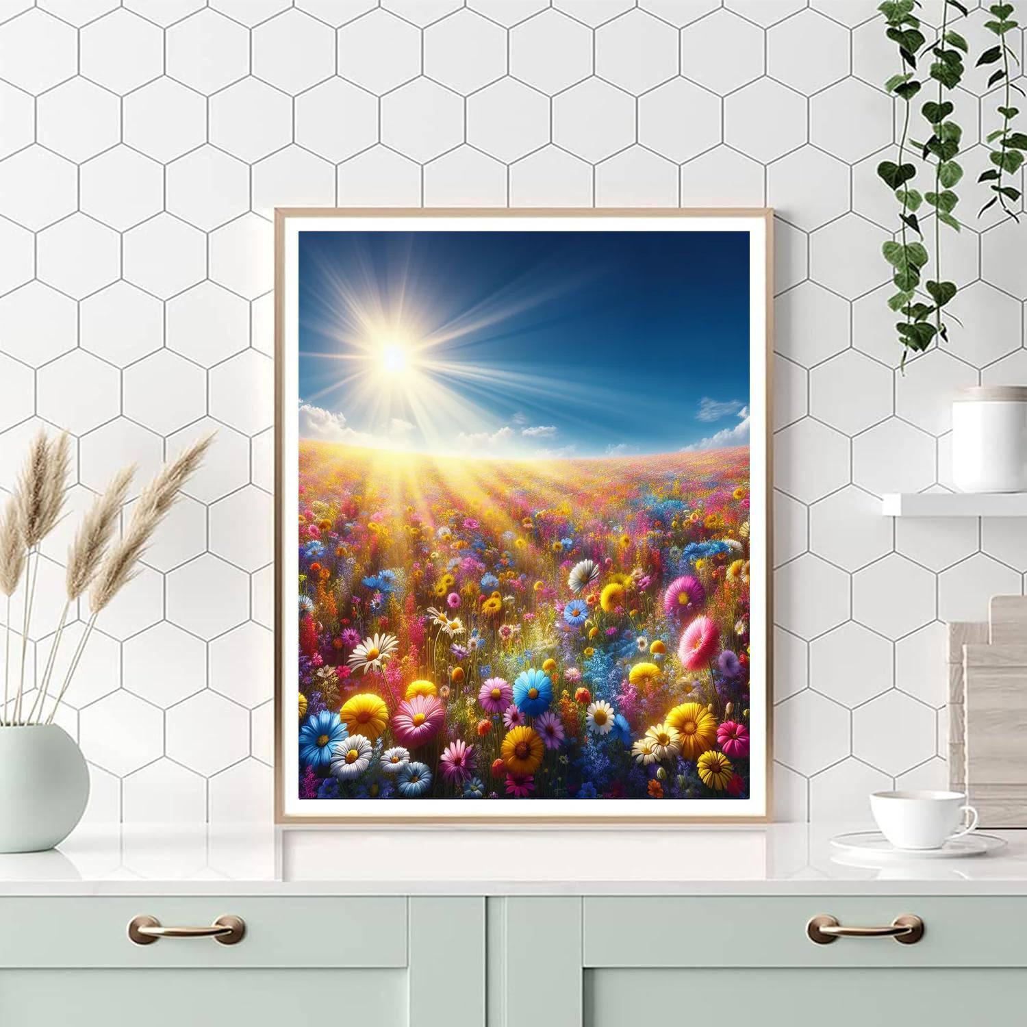 Sunlit Flower Meadow Paint By Numbers Art