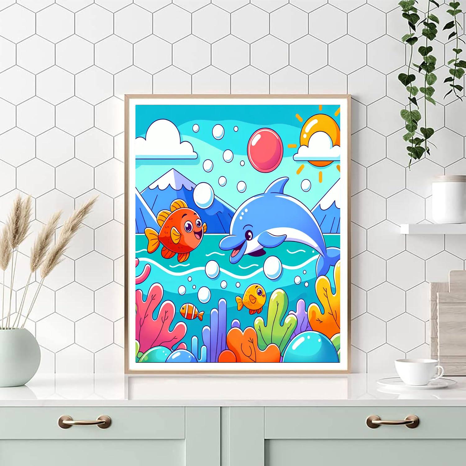 Happy Underwater Scene Paint By Numbers