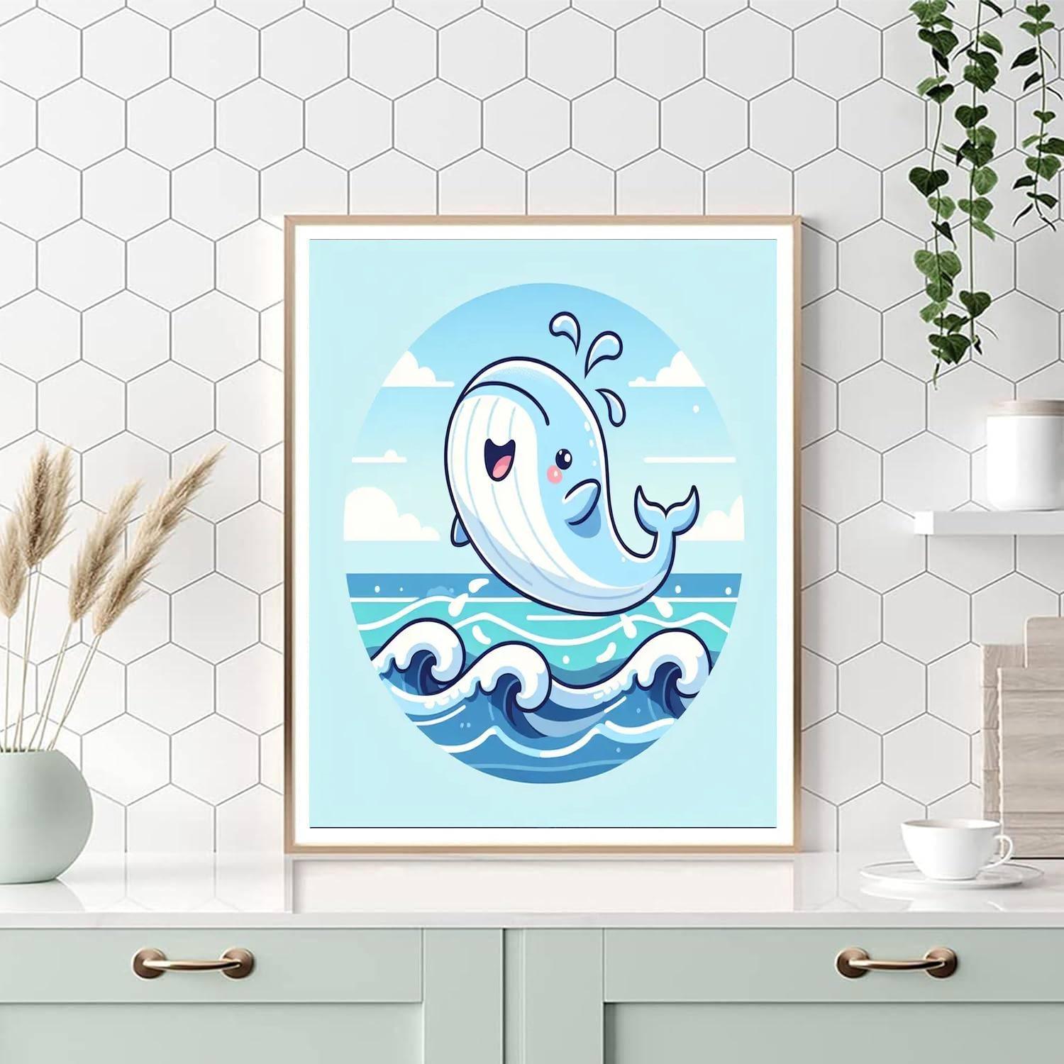 Whimsical Whale Splash Painting By Numbers Kit
