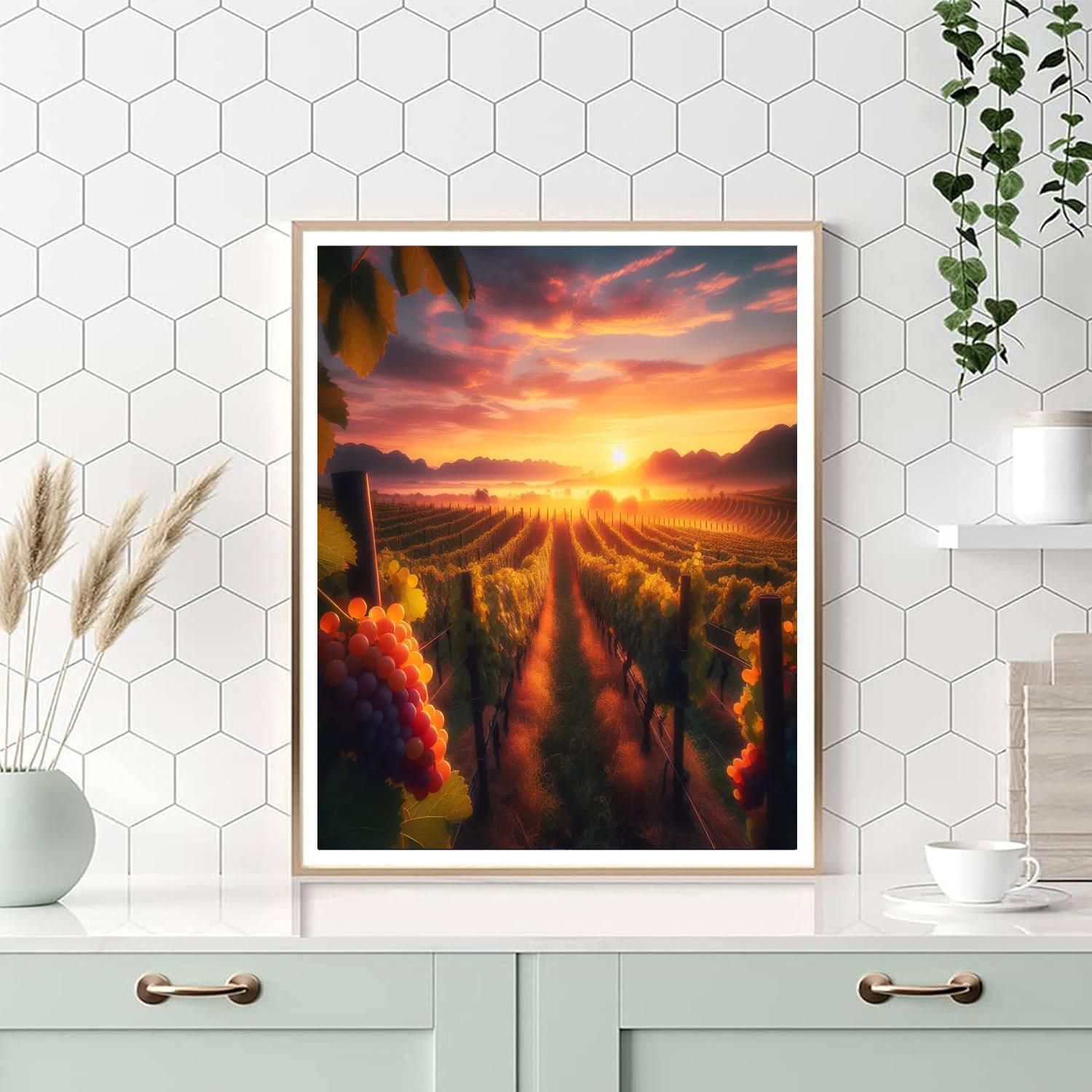 Sunrise Over Vineyard Paint By Numbers Art
