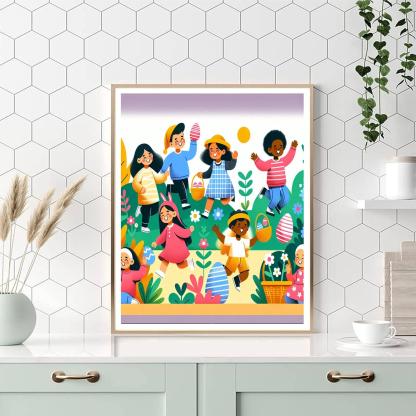 Energetic Easter Egg Hunt Paint By Numbers Art