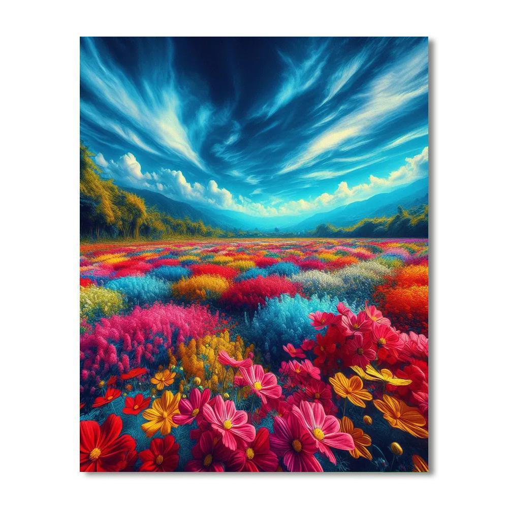 Vibrant Fiesta In Bloom Painting By Numbers Kit