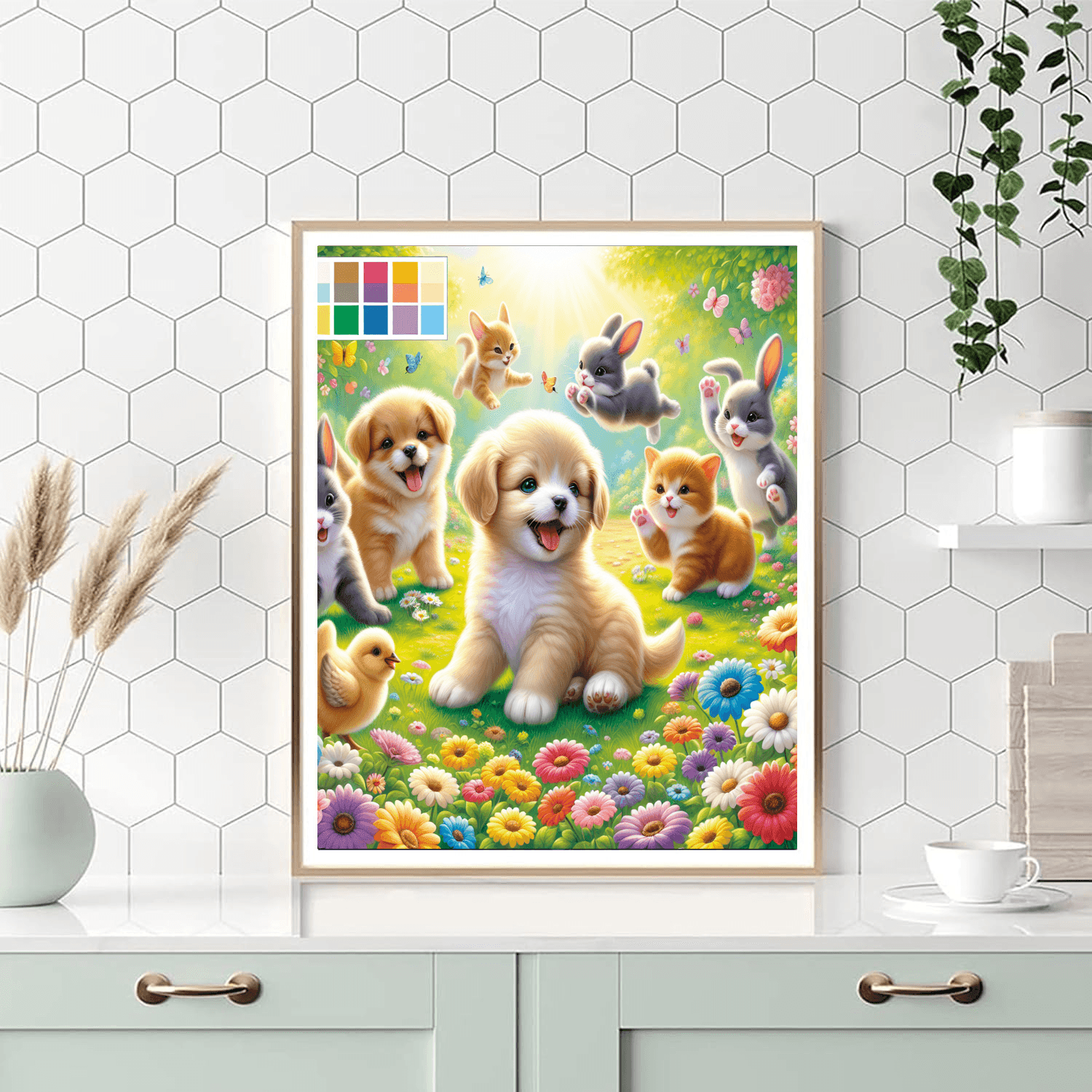 Sweet Baby Animals At Play Paint By Number