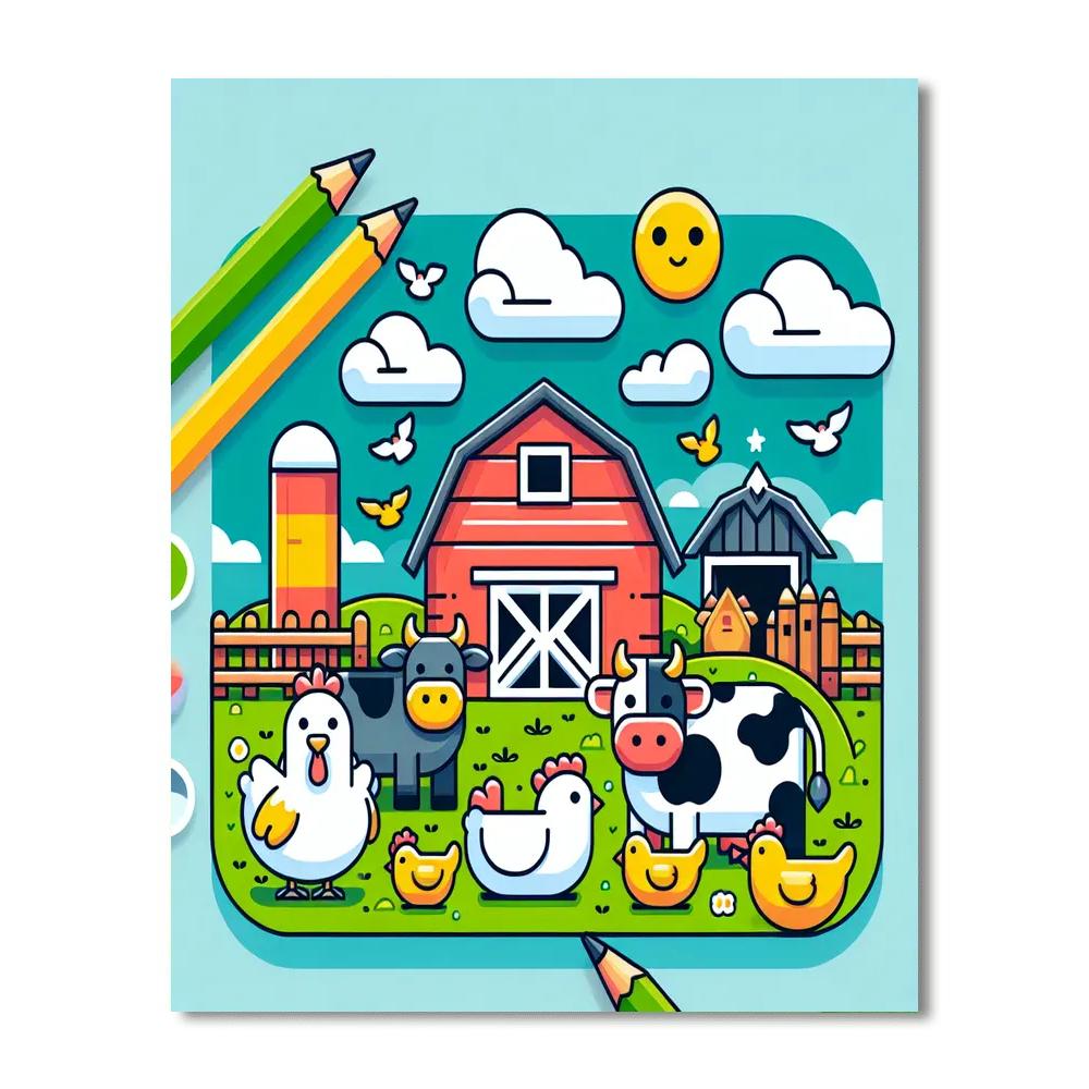 Adorable Farmyard Friends Paint By Color