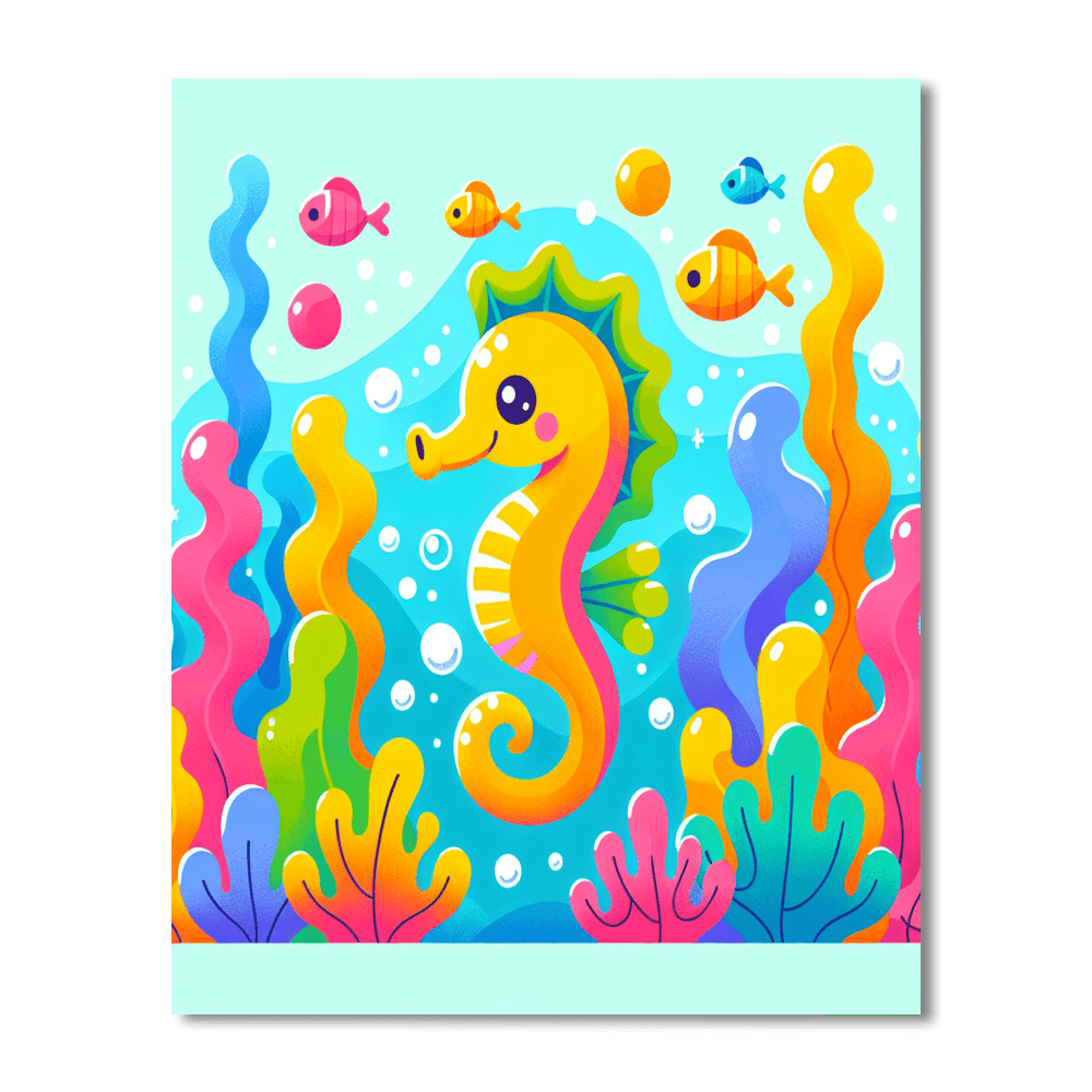 Brave Seahorse Paint By Numbers Art