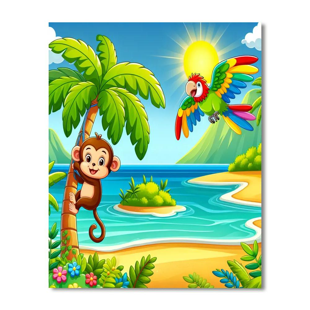 Tropical Island Escape Adventure Numbered Painting Kits