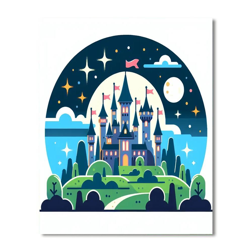 Dreamy Castle On A Hill Paint By Numbers Art
