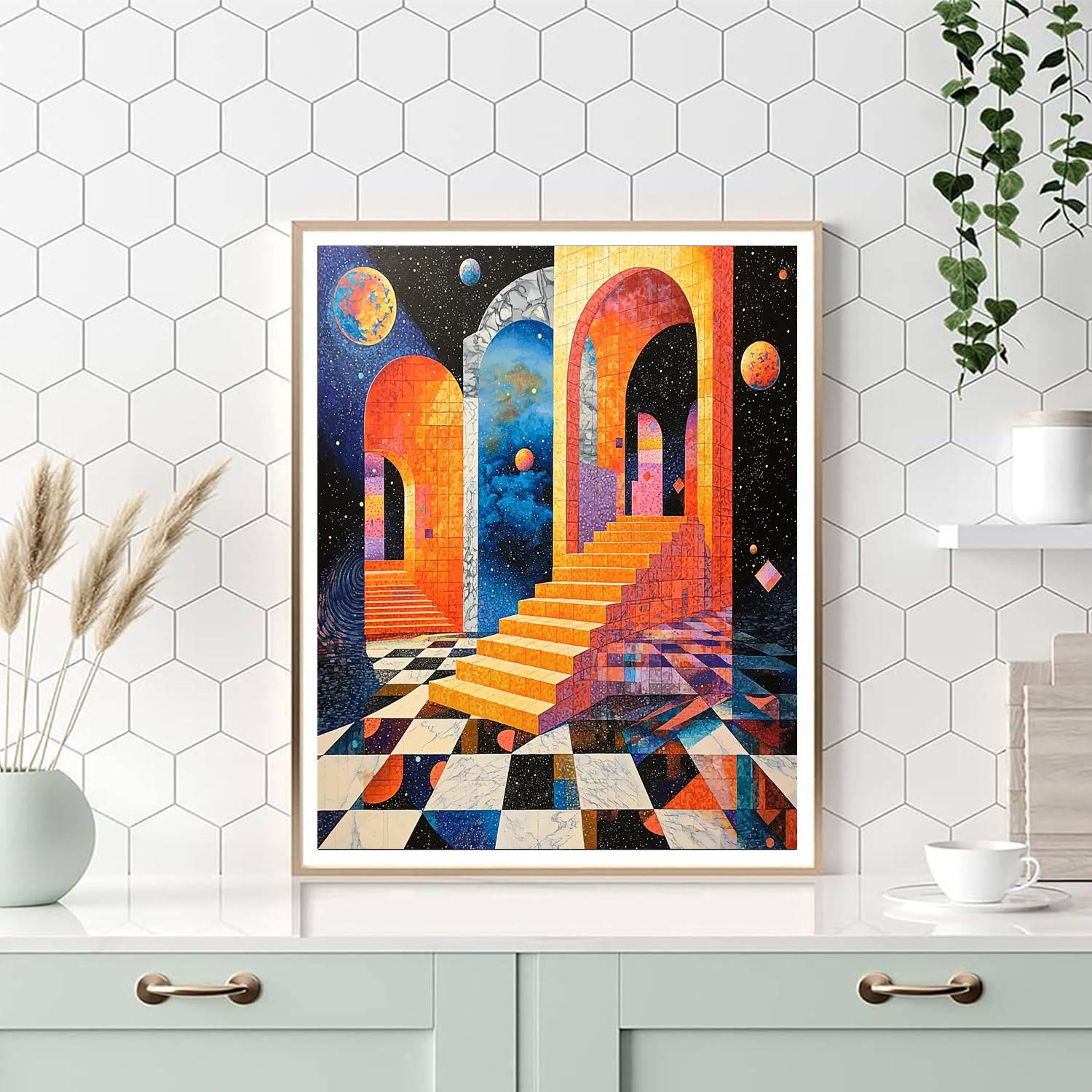 M.C. Escher Inspired Dynamic Interactions  Numbered Painting Kits