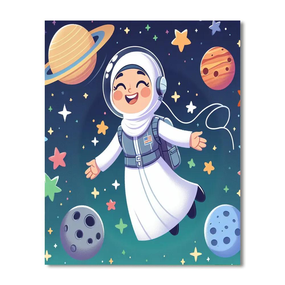 Astronaut's Journey To Space Number Painting