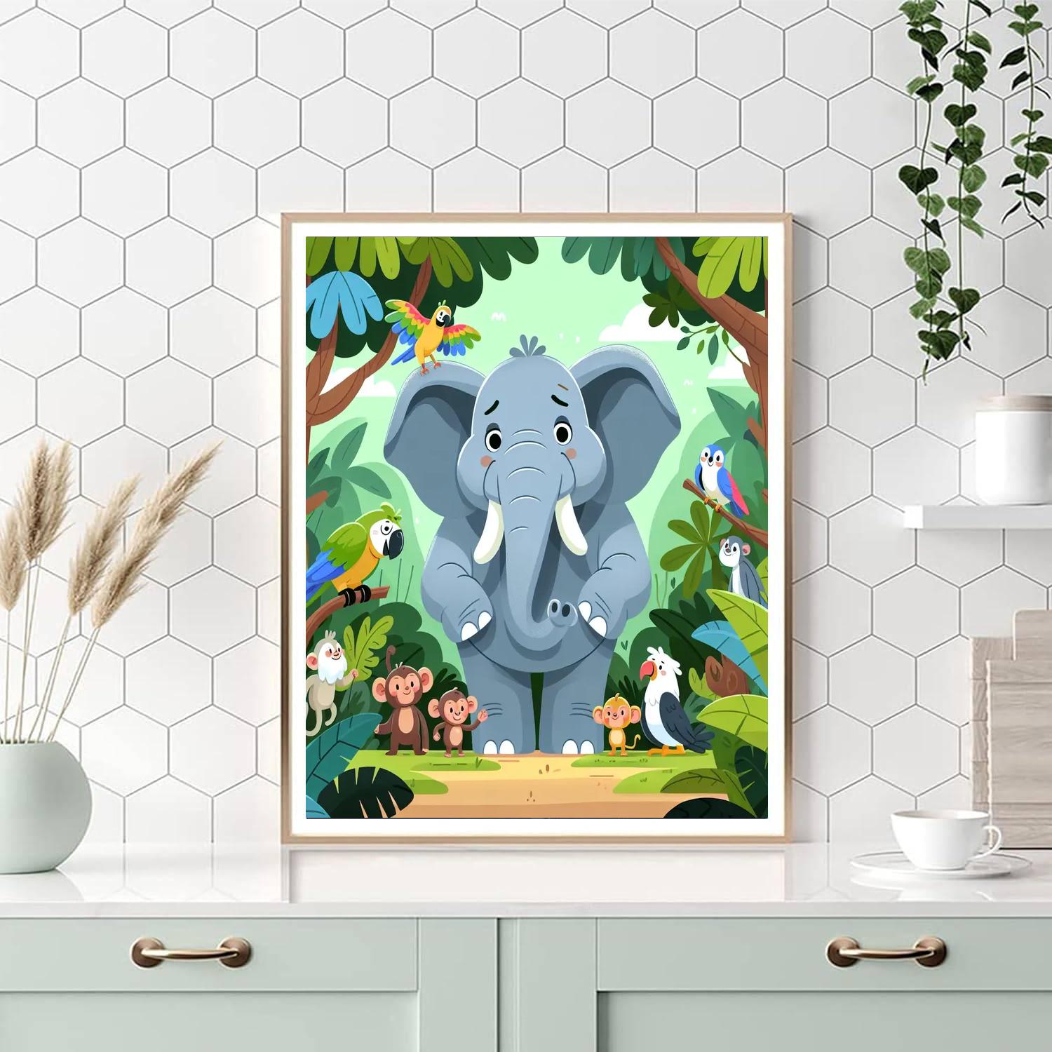 Gigantic Elephant Adventure Numbered Painting Kits