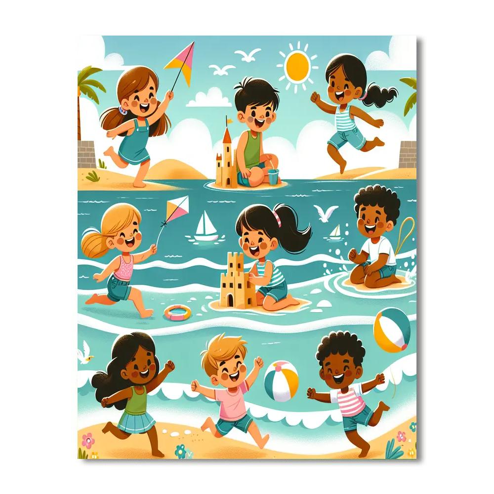Cheerful Beach Bash Painting By Numbers Kit