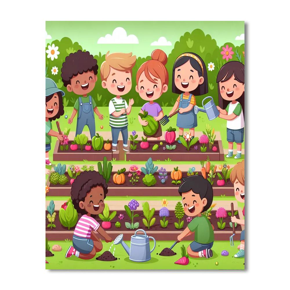 Caring Kids Community Garden Paint By Numbers Art