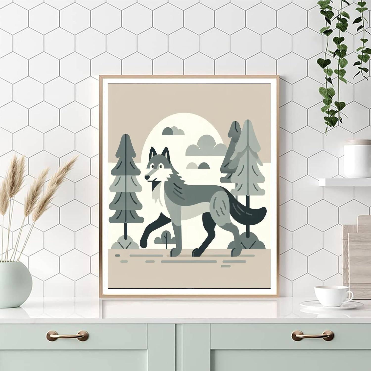 Wise Wolf Wanderer Number Painting
