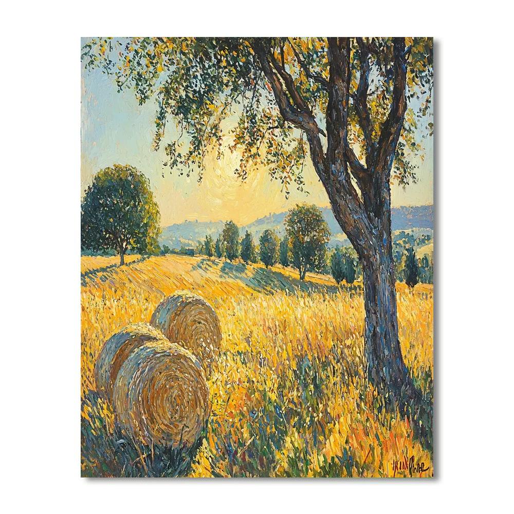 Camille Pissarro Inspired Sun-Kissed Meadow Daze  Number Painting