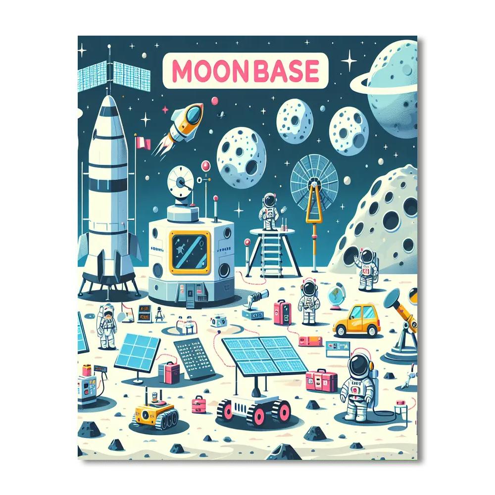 Moonbase Exploration Numbered Painting Kits