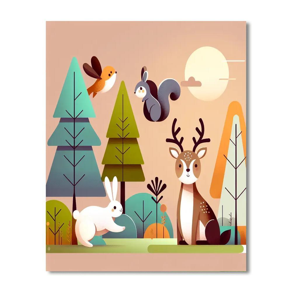 A Day With Forest Friends Numbered Painting Kits