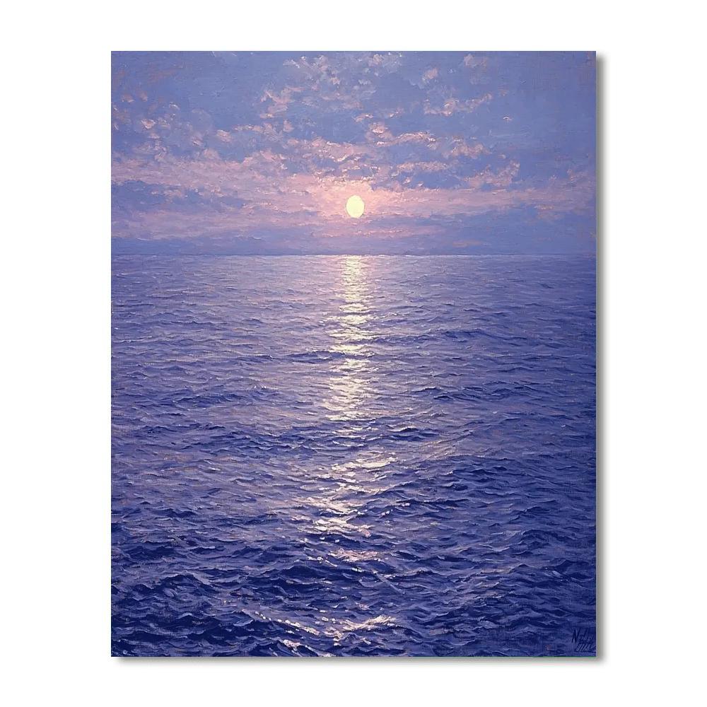 Nandalal Bose Inspired Serenity Of The Evening Lake  Painting Number Kit