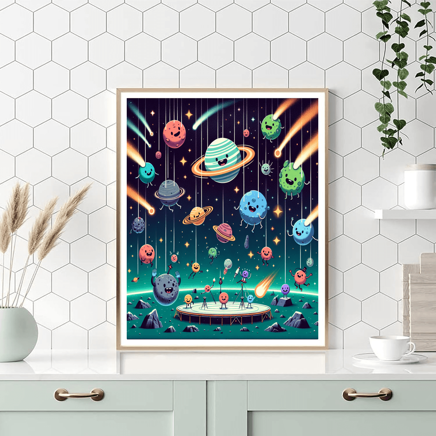 Cosmic Carnival With Planet Performers Paint By Number
