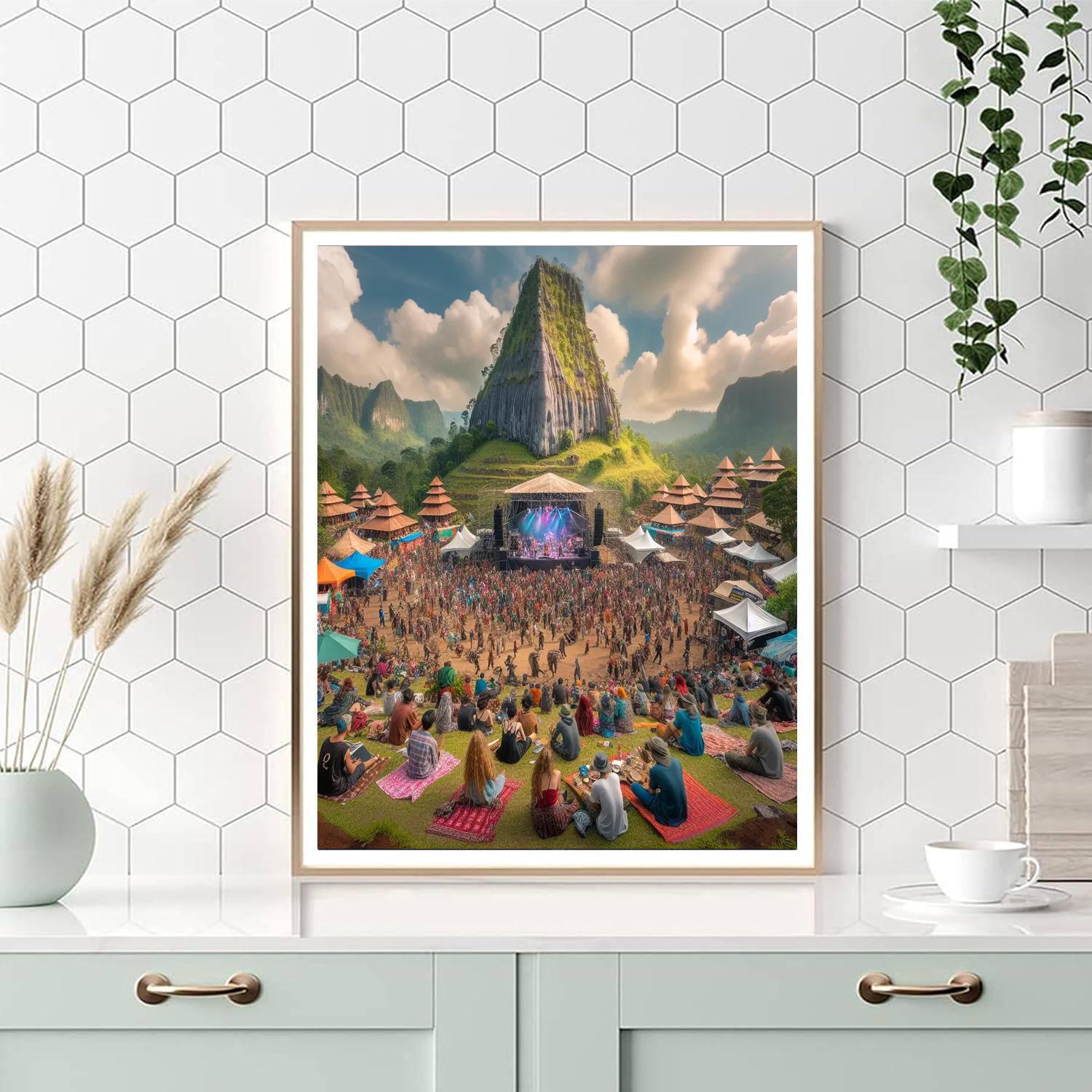 Glastonbury Tor Festival Paint By Color